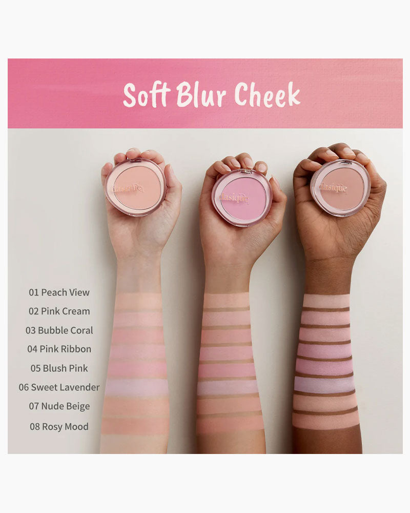 Dasique Soft Blur Cheek - Natural-Looking Blush for a Flawless Makeup Look | Perfect for Everyday Wear & Special Occasions