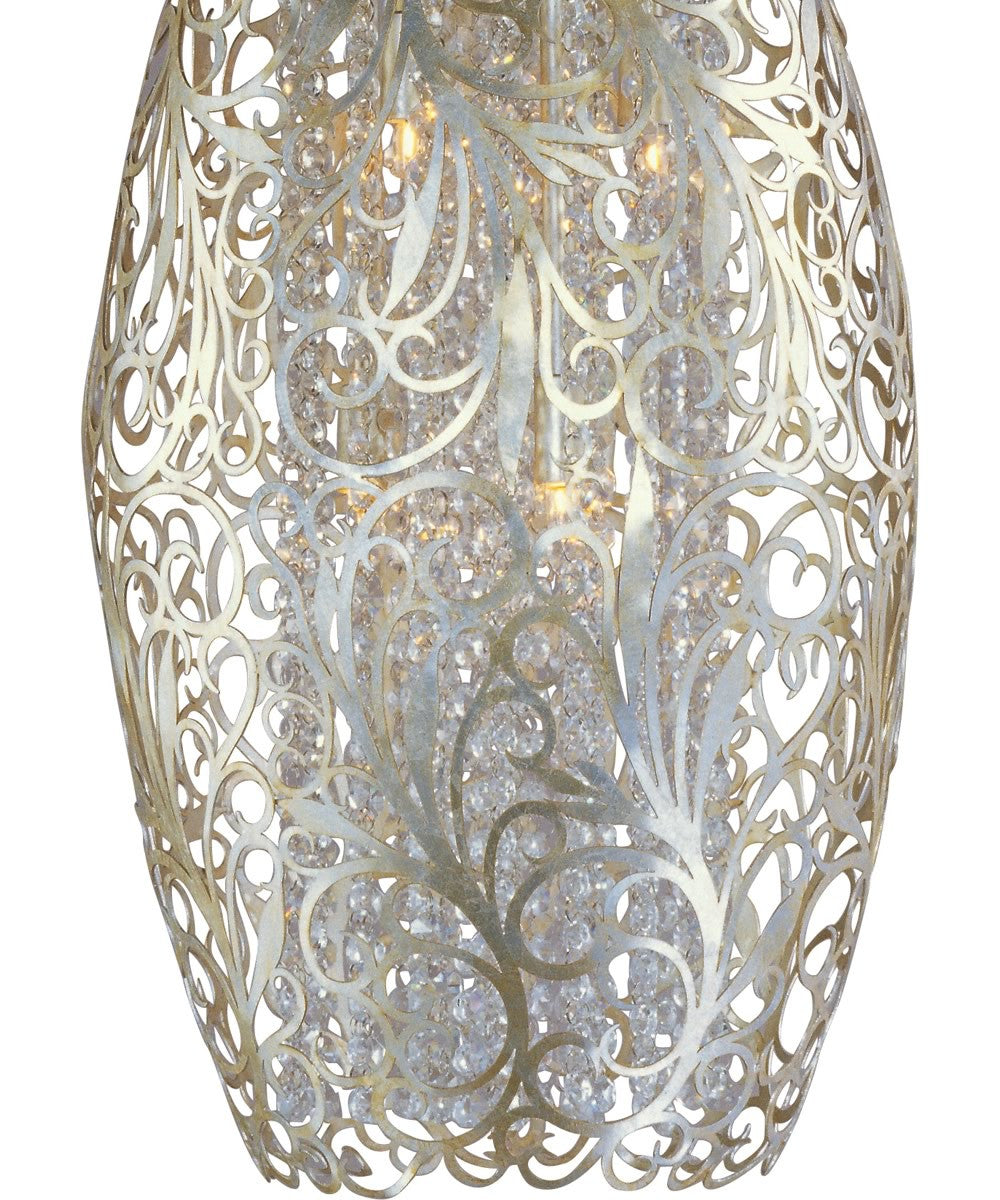 13W Arabesque 6-Light Pendant Chandelier in Gold and Silver Finish - Perfect for Dining Room, Kitchen Island, or Entryway Lighting