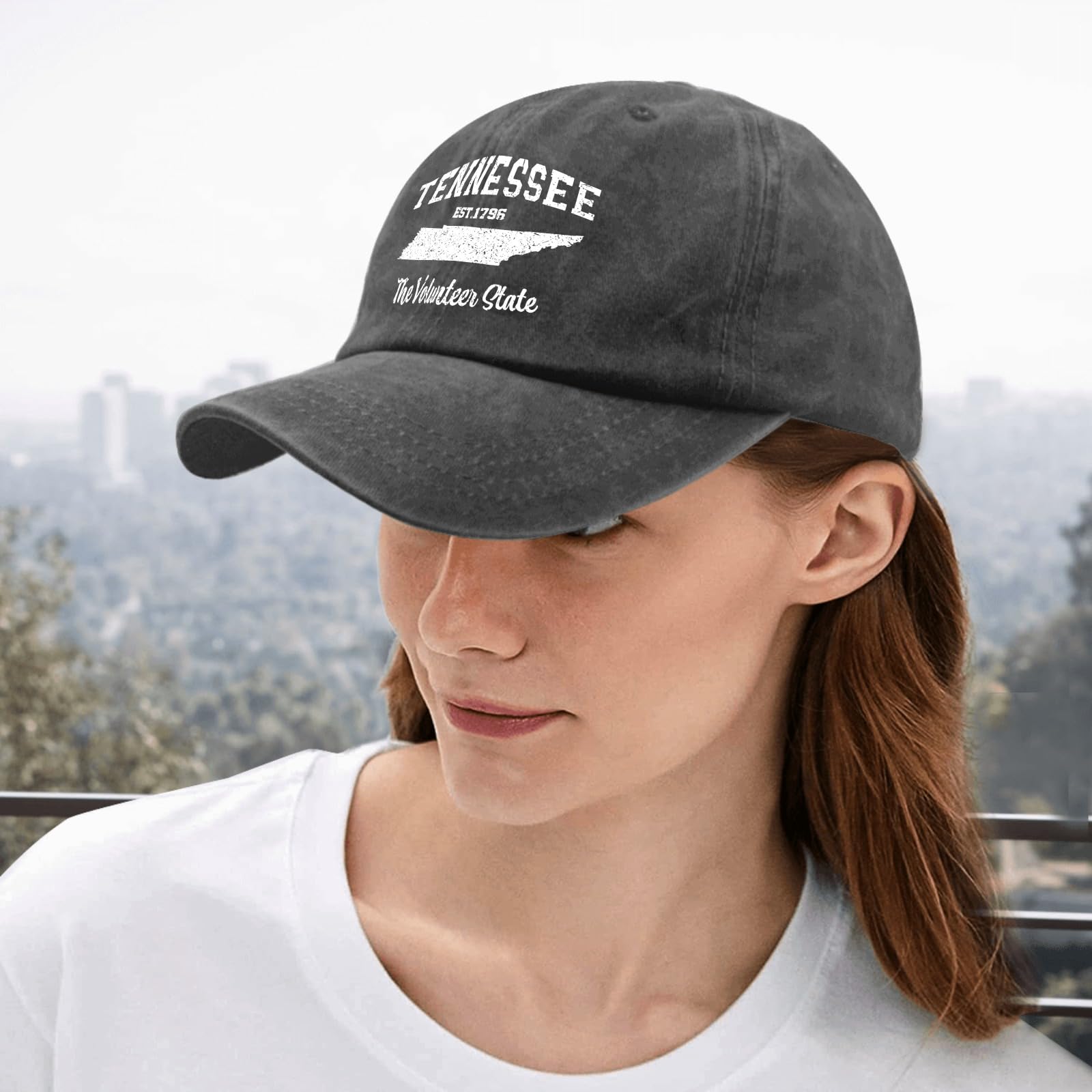 Tennessee Volunteer State Anime Trucker Hat - Pigment Black Baseball Cap for Women & Men, Cool Dad Gifts, Golf & Outdoor Activities