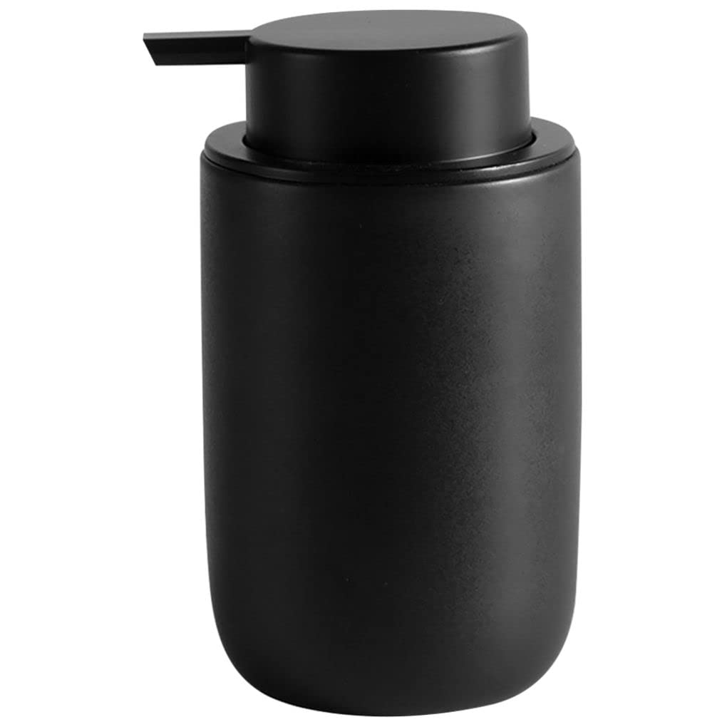Refillable Foaming Hand Soap Dispenser 260ML - Ceramic Bathroom & Kitchen Lotion Pump for Soap, Shampoo, Body Wash & Shower Gel - Black (14x8x8cm) - Perfect for Home, Office & Guest Bathrooms