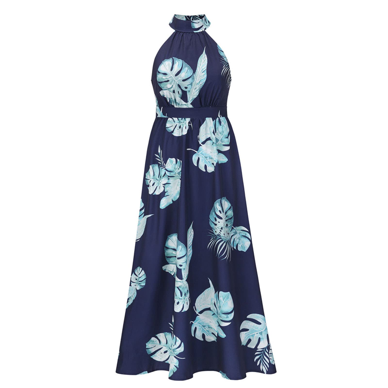 Sexy Backless Summer Beach Dresses for Women - Floral Printed Halter Maxi Dress for Casual & Elegant Occasions | Perfect for Vacations, Pool Parties & Date Nights