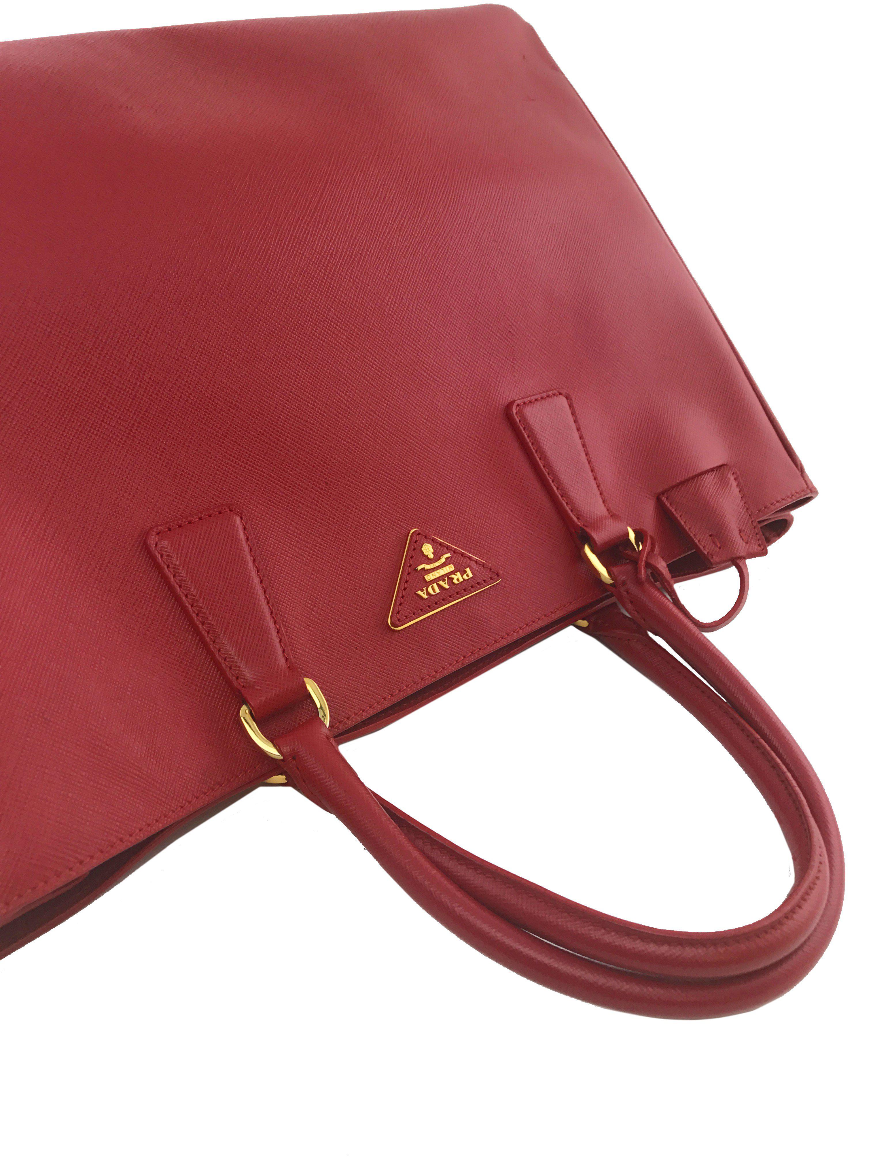 Prada Saffiano Lux Large Leather Tote Bag for Women - Premium Designer Handbag for Work, Travel & Everyday Use