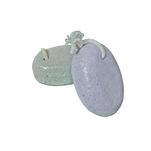 ZAUKY Pumice Stone for Feet - Natural Foot Scrubber to Remove Dead Skin, Calluses & Cracked Heels - Pack of 2 Multicolor Stones for Men & Women - Perfect for Pedicures, Home Spa & Foot Care Routine