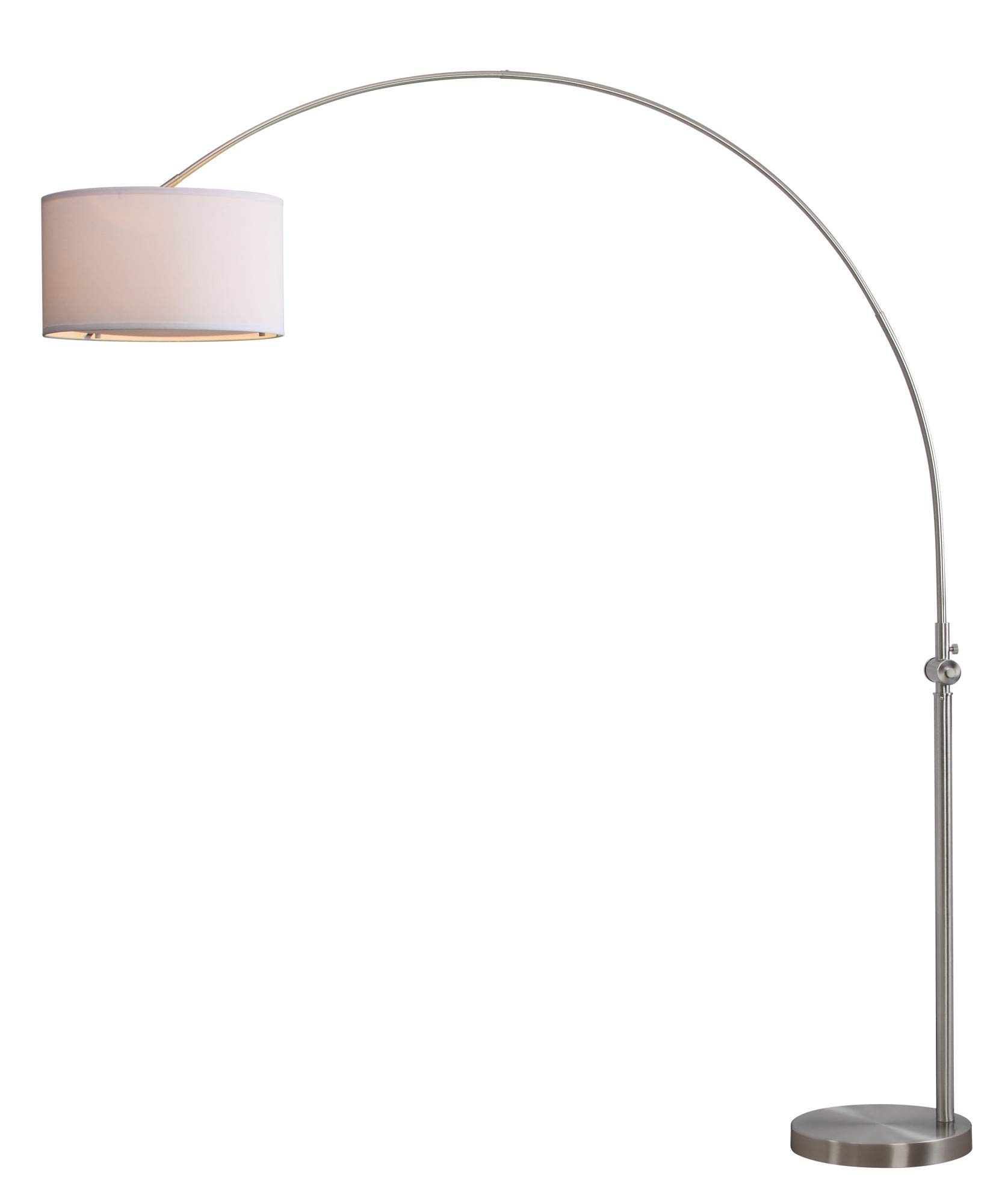 SAFAVIEH Ascella 86-inch Modern Farmhouse Arc Floor Lamp with LED Bulb - Contemporary Nickel Finish for Living Room, Bedroom & Home Office Lighting | Perfect for Reading Nooks and Cozy Corners