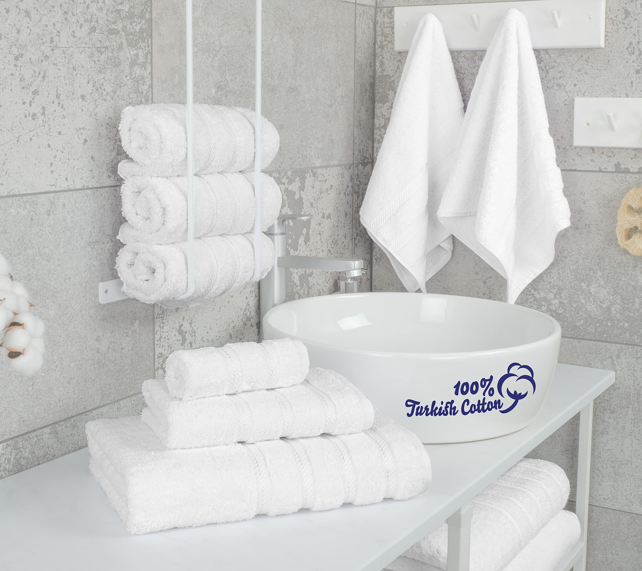 Premium 6-Piece Soft Linen Towel Set with 4 Bath & 4 Hand Towels - Luxury Spa & Bathroom Essentials for Home, Hotel, and Gift Giving