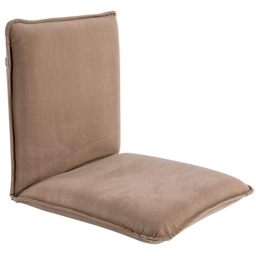Sundale Adjustable Folding Floor Chair - 5-Position Padded Gaming & Meditation Chair with Back Support, Indoor Chaise Lounge for Adults (Tan) - Perfect for Bedroom Relaxation, Gaming Sessions & Yoga Practice