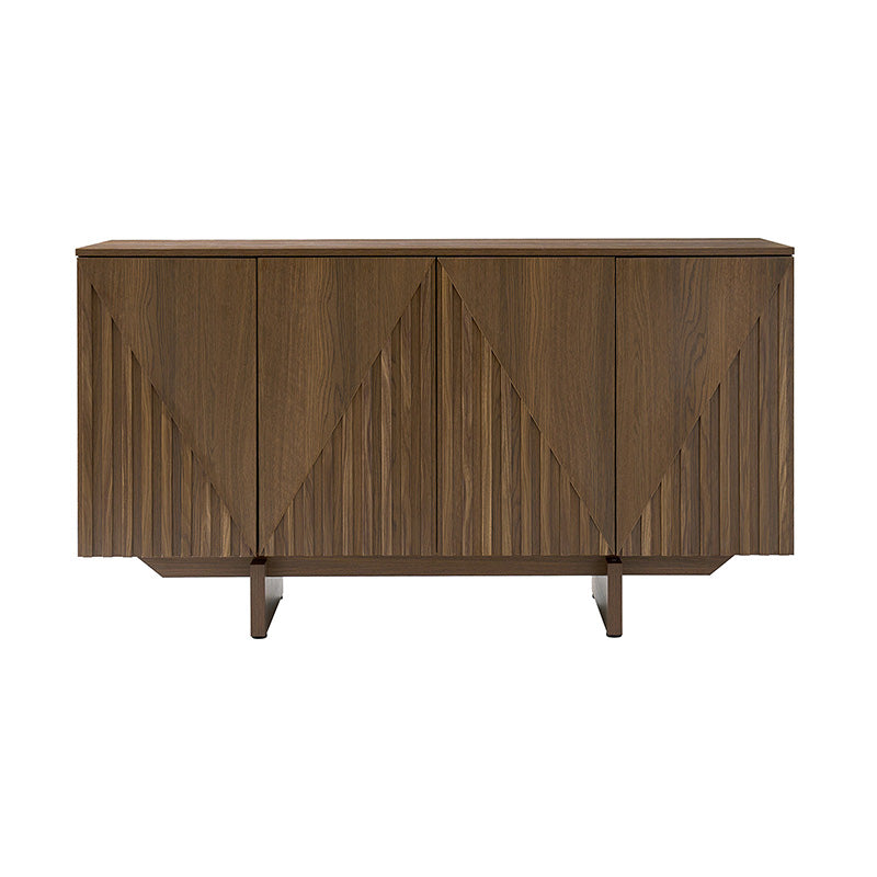 Stylish Wooden Buffet Sideboard with Deep Embossed Texture - Perfect for Dining Room Storage, Kitchen Organization & Living Room Decor