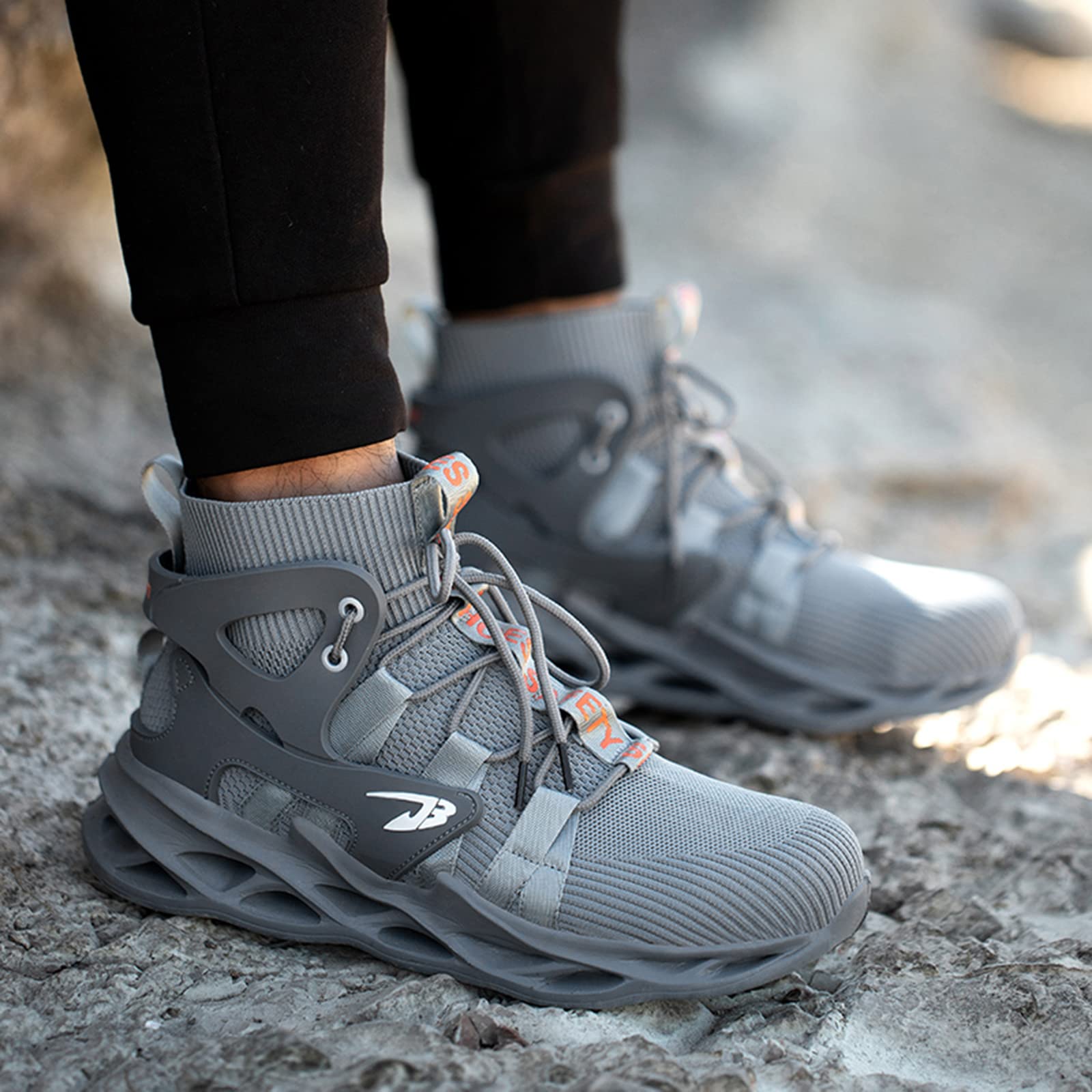Steel Toe Work Boots for Men & Women - Breathable Safety Shoes for Construction, Hiking & Industrial Use - Lace-Up Ankle Boots - Perfect for Job Sites, Outdoor Adventures & Heavy Duty Work