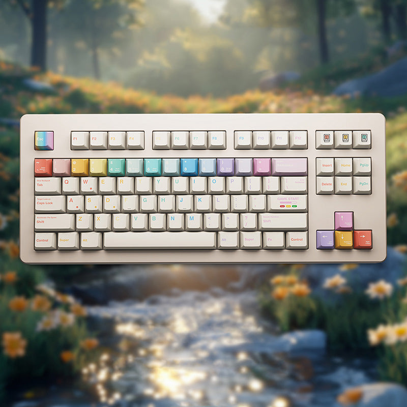 LOERENT Macaron Dancer Keycap Set - 146 Keys Cherry Profile MX Mechanical Keyboard Keycaps for Gaming & Typing | Perfect for Custom RGB Keyboards, Office Work & Esports
