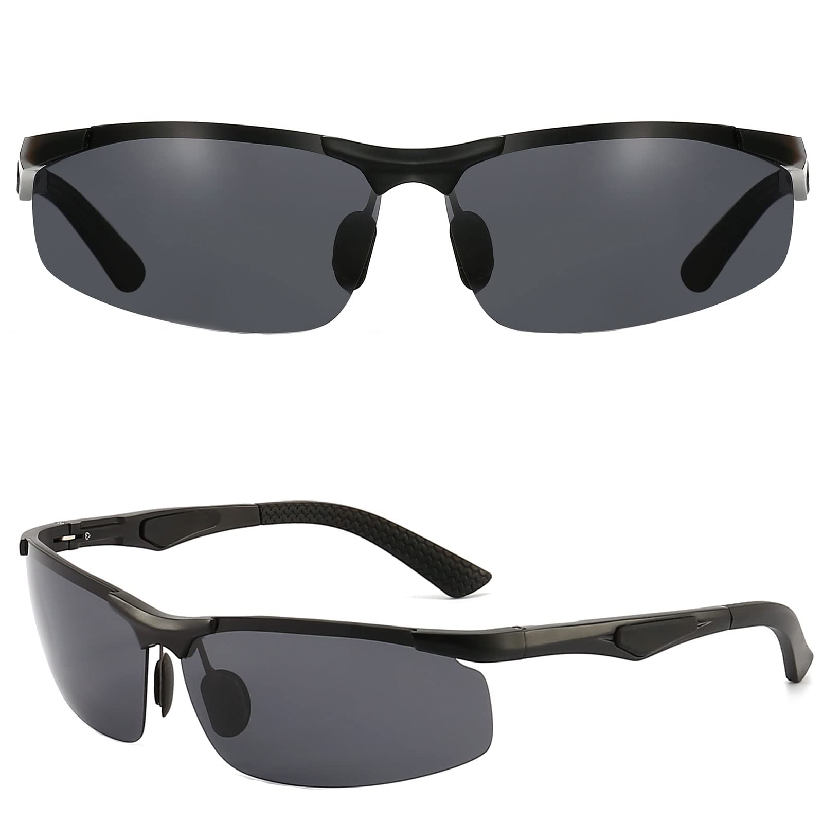 ANRRI Polarized Sports Sunglasses for Men - UV Protection, Lightweight Metal Frame for Golf, Fishing, Driving & Outdoor Activities | Perfect for Summer Sports and Adventure Travel