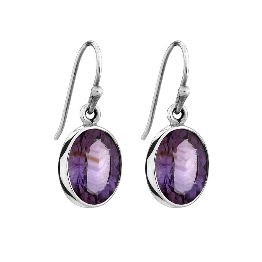 Natural Amethyst Stud Earrings for Women - 925 Sterling Silver Hypoallergenic Jewelry - Perfect for Gifts, Weddings & Everyday Wear