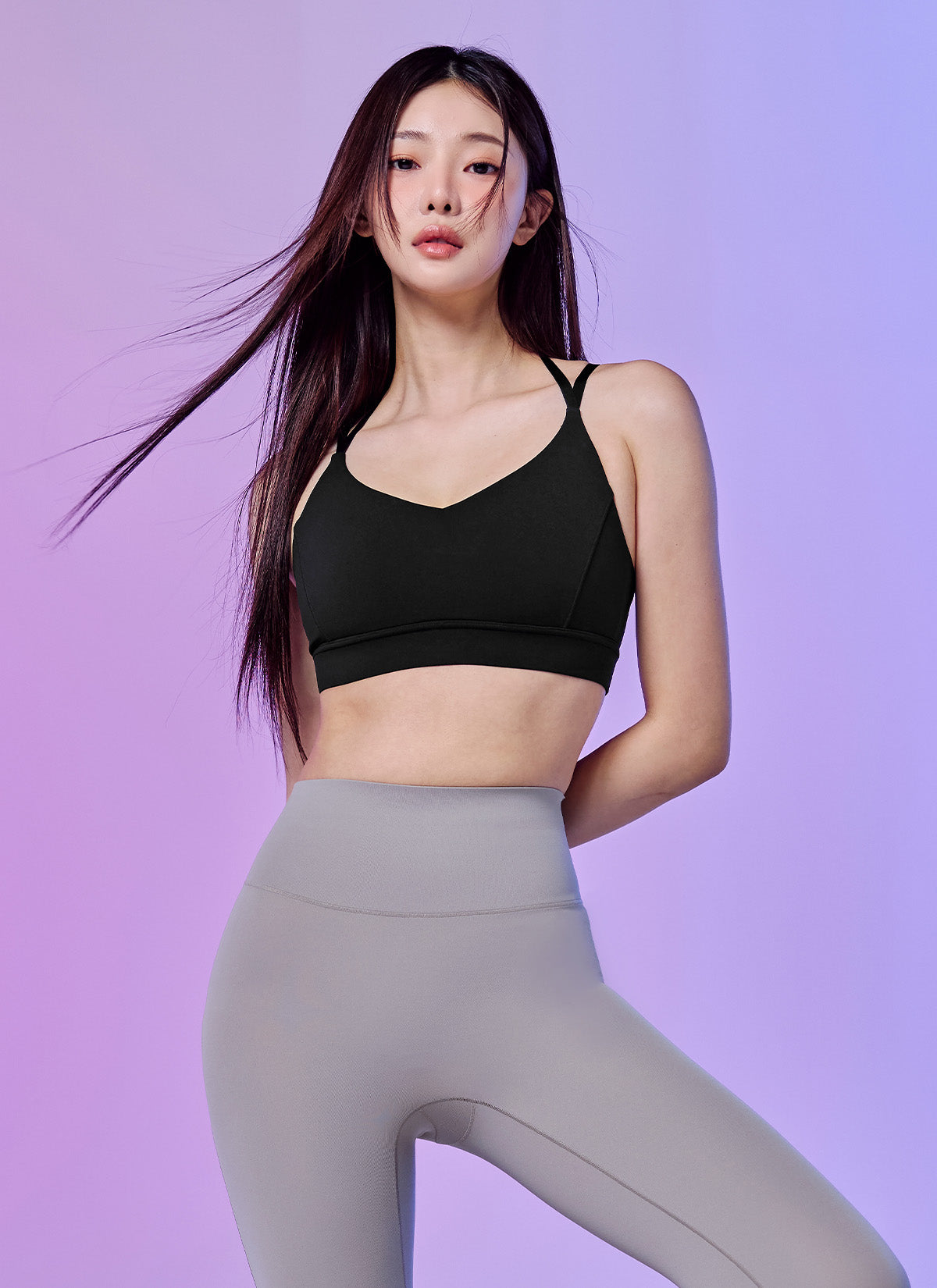 Black Label 360N 2-Way Adjustable Strap Sports Bra - Comfortable Support for Yoga, Running & Workouts