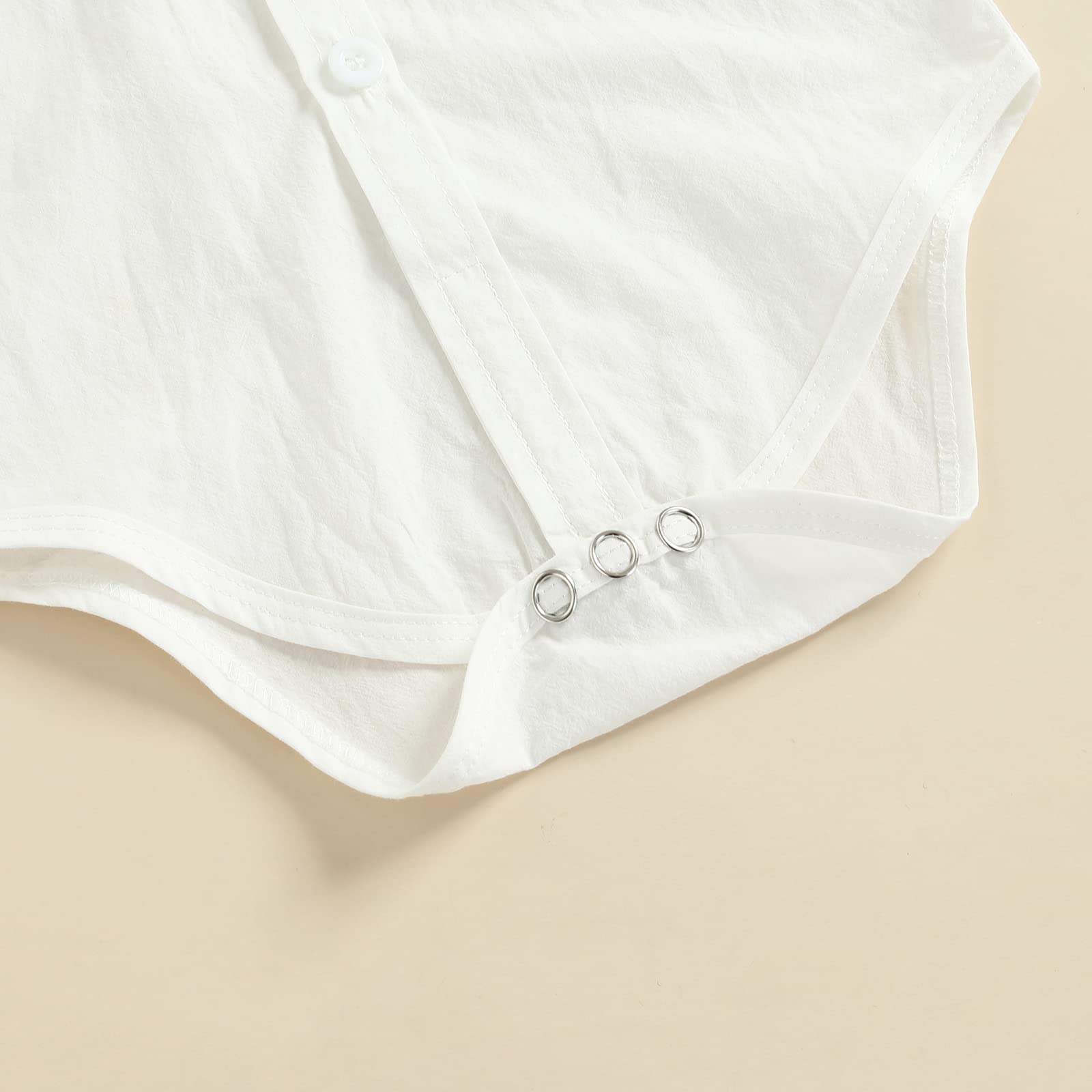 Qiylii Baby Boys' Short Sleeve Bowtie Button-Up Bodysuit with Suspenders & Shorts - Cute Summer Outfit for Infants - Perfect for Photoshoots, Parties & Casual Playdates