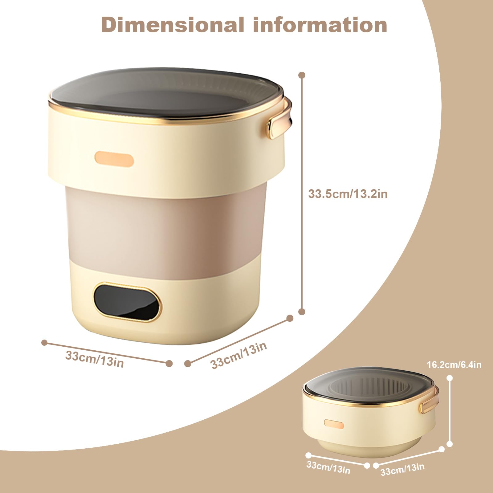 Portable Mini Washing Machine 13L - 3 Cleaning Modes for Baby Clothes, Underwear & Socks - Compact Foldable Design for Apartments, Dorms, Camping & Travel - Perfect for Small Spaces & On-the-Go Laundry Needs