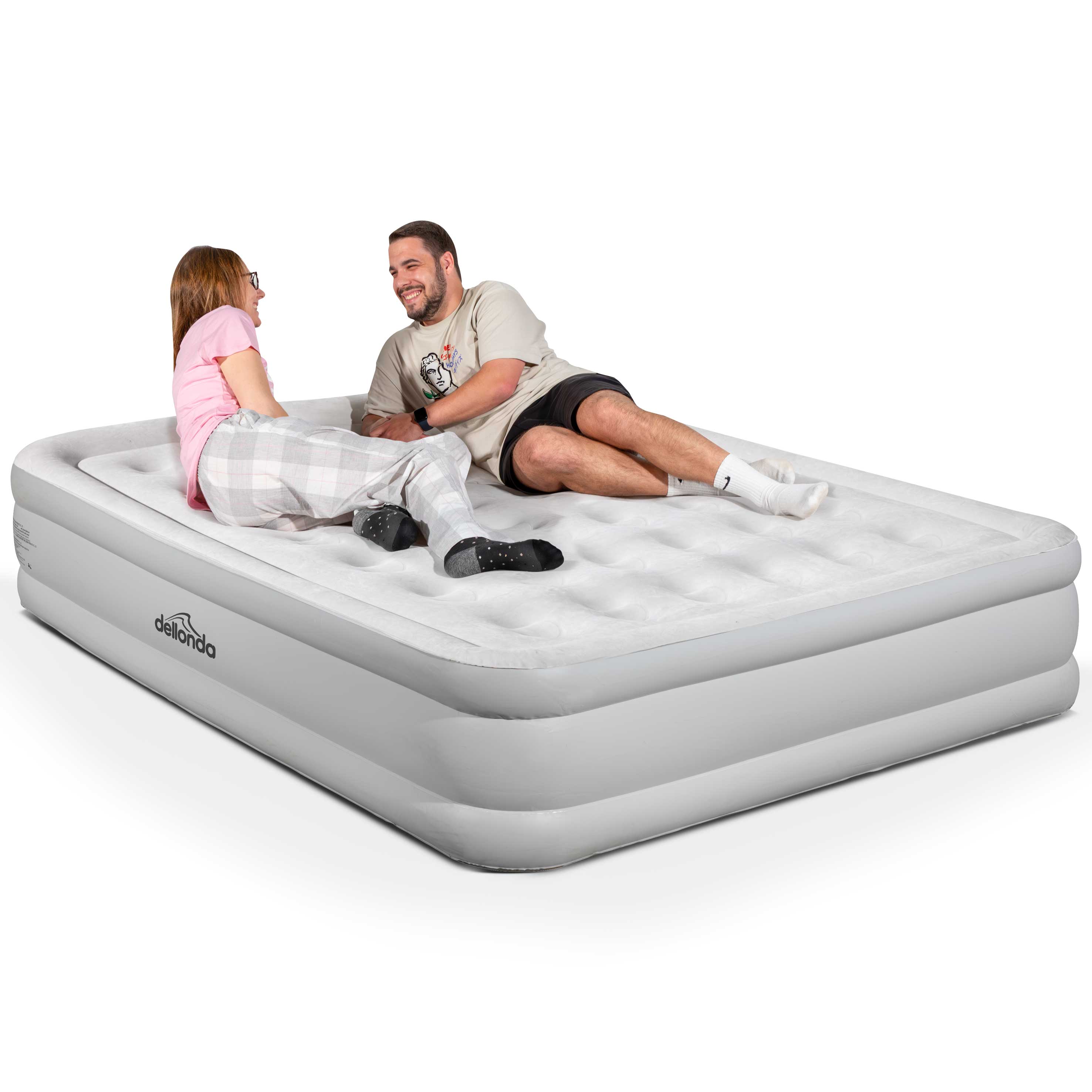 Queen Size Elevated Air Mattress with Built-in Electric Pump & Carry Bag - Portable Inflatable Bed for Camping, Guests, and Home Use - DL145