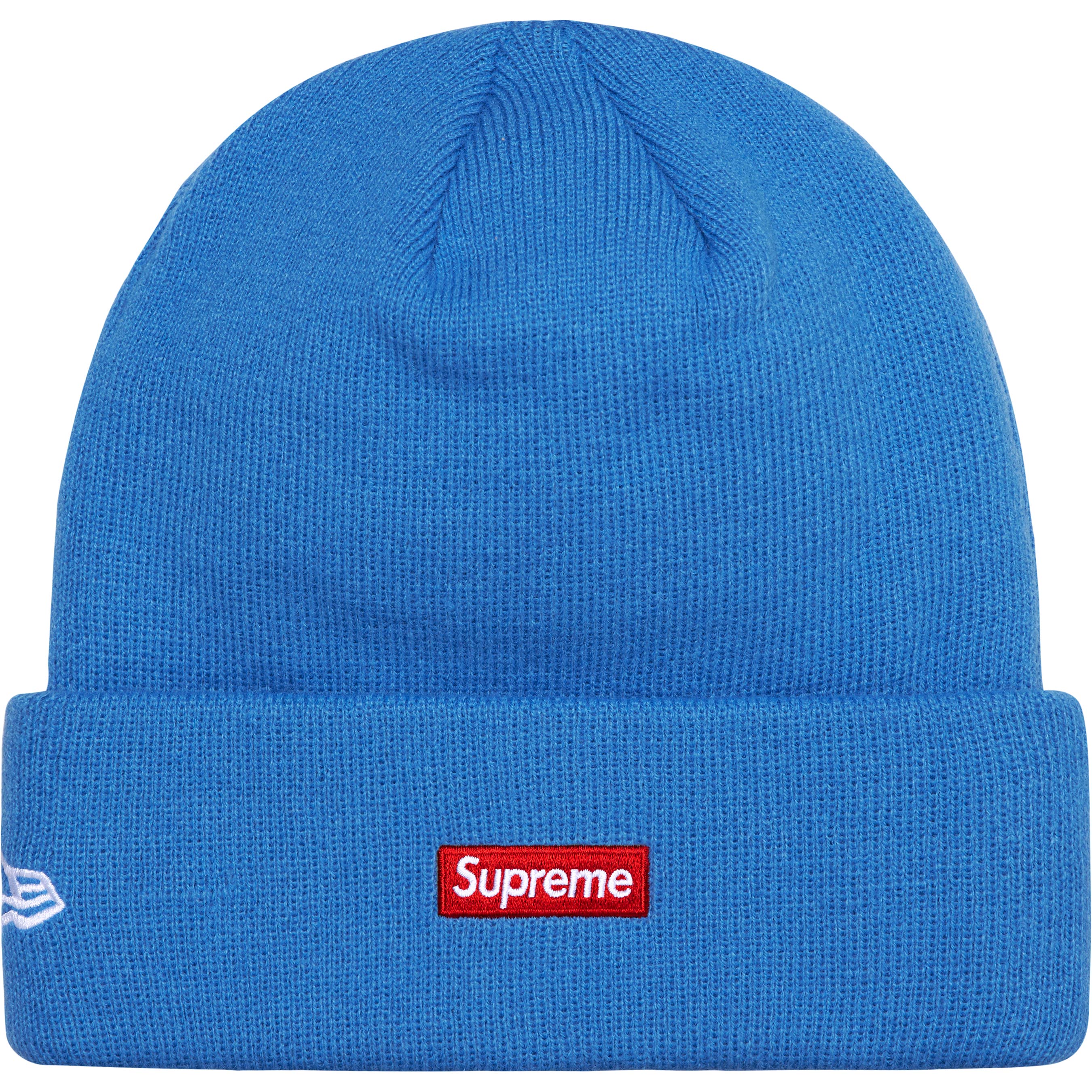 Supreme New Era® S Logo Beanie - Blue Winter Hat for Men & Women - Perfect for Cold Weather, Outdoor Sports, and Streetwear Fashion