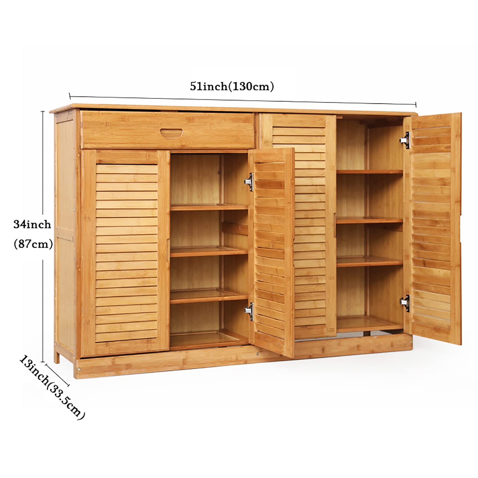 Bamboo Shoe Storage Cabinet with Doors - Rustic Entryway Shoe Organizer & Shoe Rack for Hallway | Perfect for Small Spaces, Mudrooms, and Closet Organization