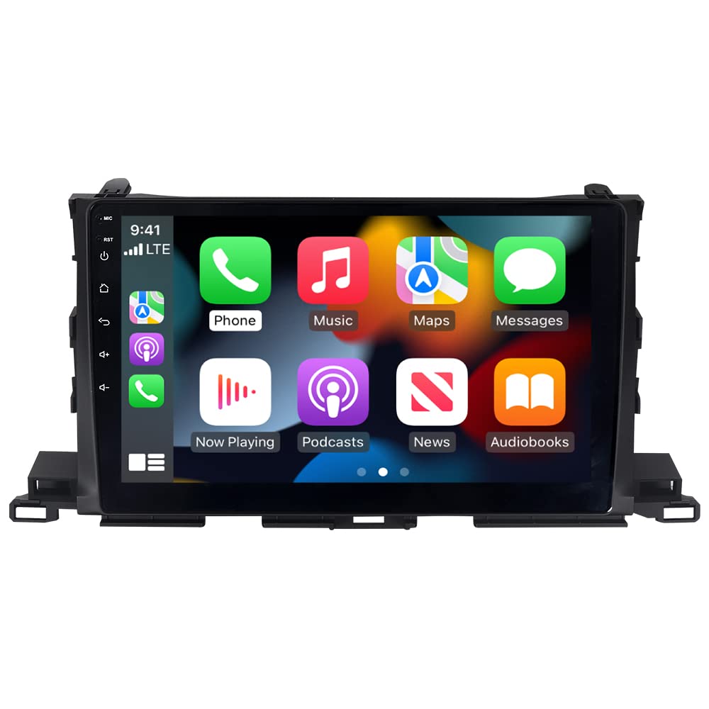 ASURE 10.1 Inch Android Car Stereo for Toyota Highlander 2014-2019 | HD Touchscreen GPS Navigation | 4-Core 2GB RAM 32GB ROM | Wireless CarPlay & Android Auto | Bluetooth, SWC, DSP | Perfect for Road Trips & Daily Commuting