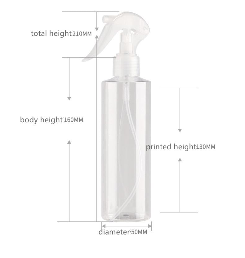 KIRA 250ML Clear Fine Mist Spray Bottle - 2 Pack, Durable Refillable Plastic Travel Atomizer for Cleaning, Gardening, Beauty & Hair Care | Portable for Home, Salon & Outdoor Use