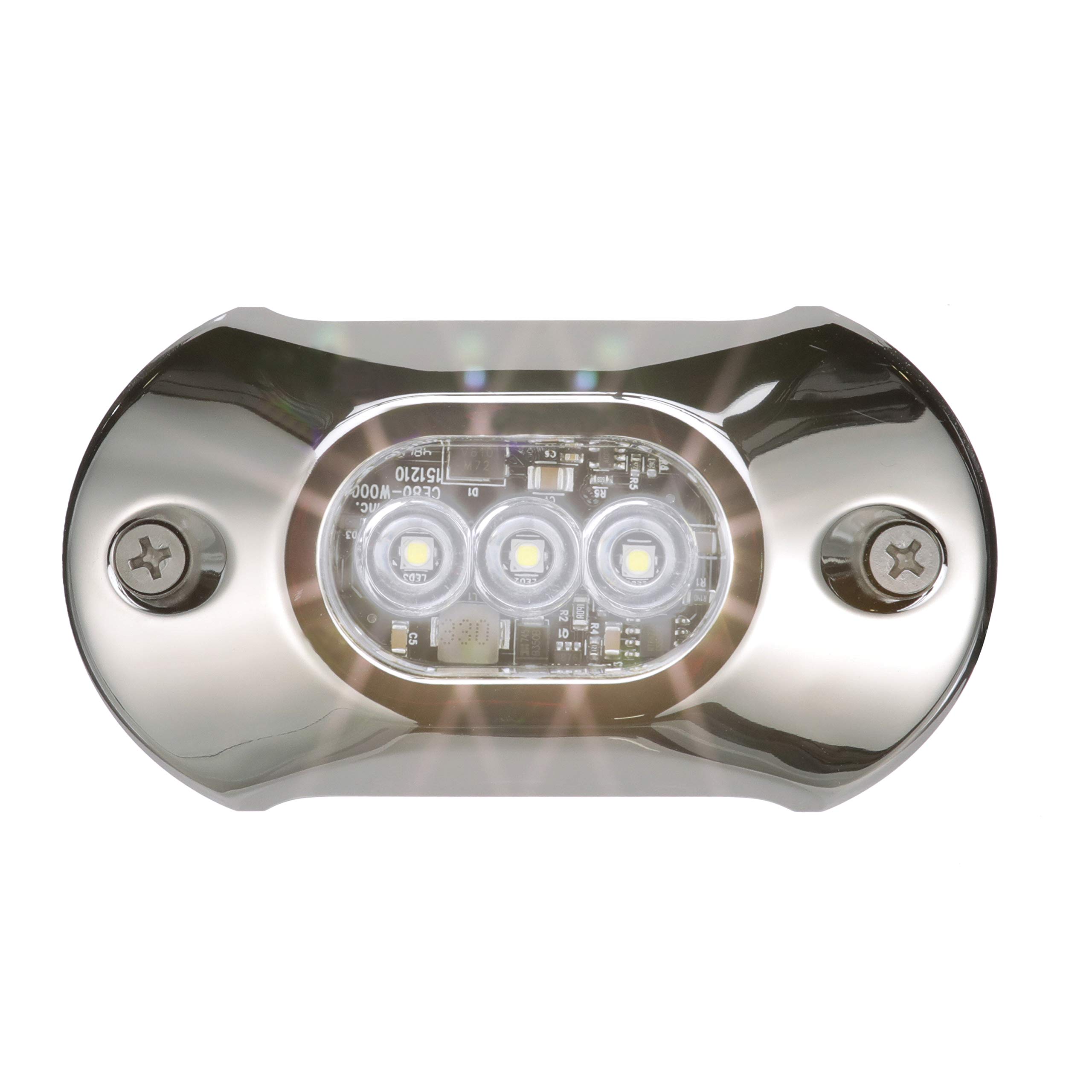 Attwood 65UW03W-7 LED Underwater Light - Marine Grade Stainless Steel Bezel, White Light for Boats, Docks & Pool Lighting | Perfect for Night Fishing & Waterfront Decor