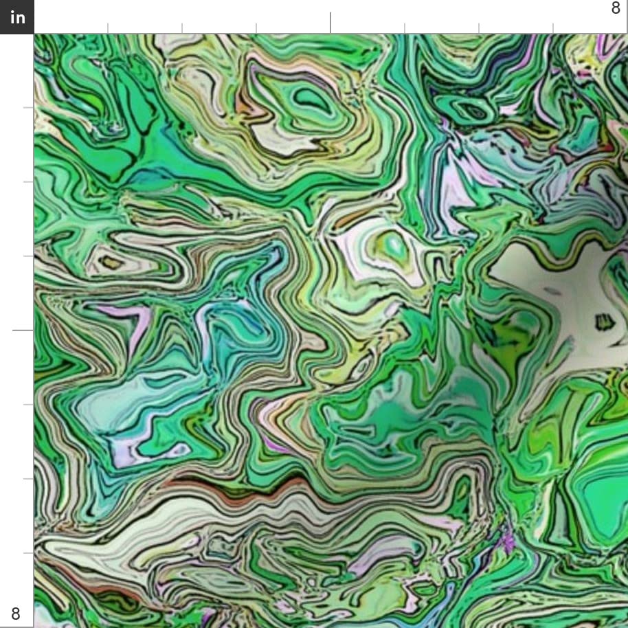 Eyes Swirl Marbled Malachite Green Psychedelic Printed Minky Fabric Fat Quarter - Soft Plush Fabric for Sewing Baby Blankets, Quilt Backing & DIY Crafts - Perfect for Nursery Decor, Home Decor Projects & Gift Making