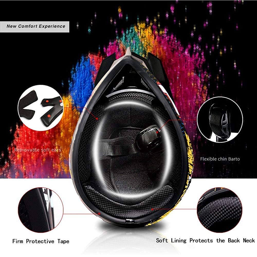 Best Motorcycle & Motocross ATV Helmet Set for Adults - Includes Safety Gloves & Goggles | Durable Protection for Racing, Off-Road & Street Riding