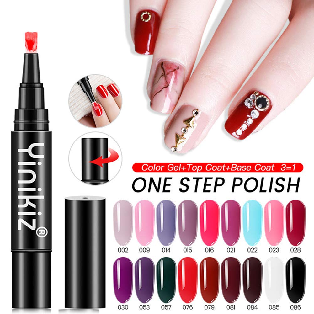 3-in-1 Nail Polish Pen Set - One Step Gel Painting Pen for Home & Professional Manicure | Quick Dry Nail Art Kit with Long Lasting Shine | Perfect for DIY Nail Designs, Salon Use & Gifts