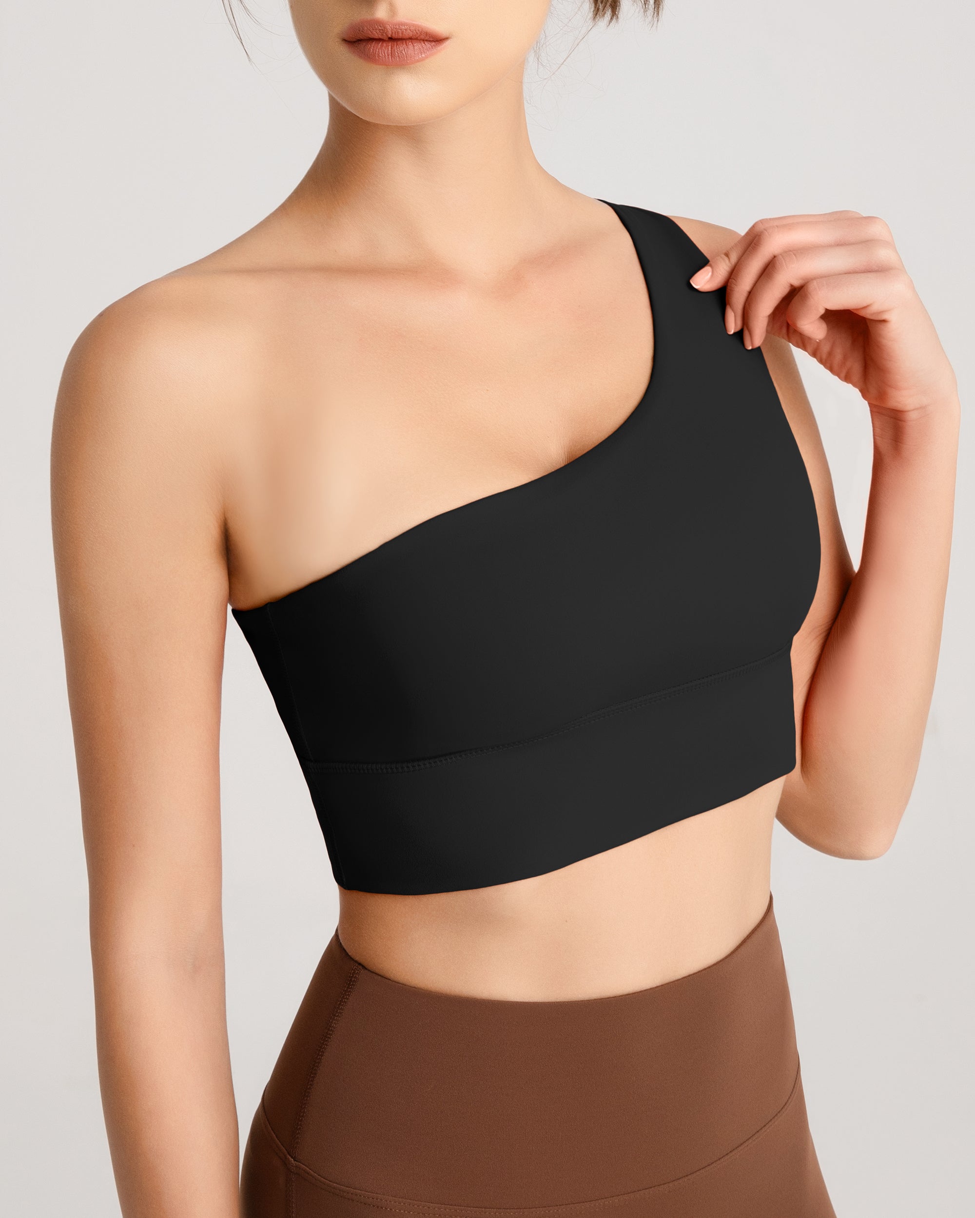 One Shoulder Sports Bra 232106 - High Support Workout Top for Women - Perfect for Yoga, Running & Gym