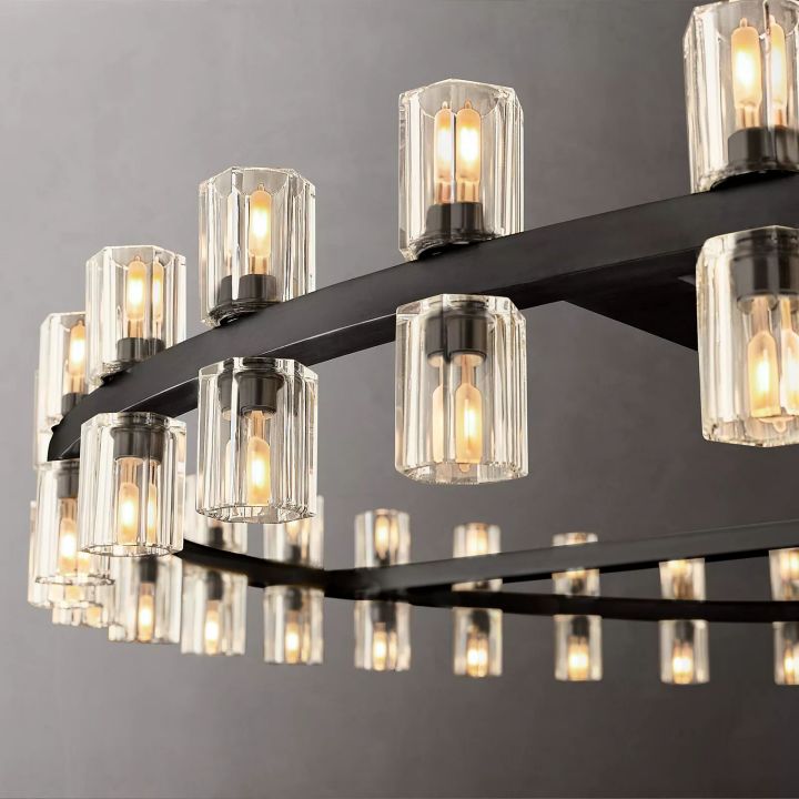 Elegant Aurora Wine Glass Round Chandelier - 60 Lights Crystal Dining Room Ceiling Fixture for Fine Dining & Luxury Home Decor