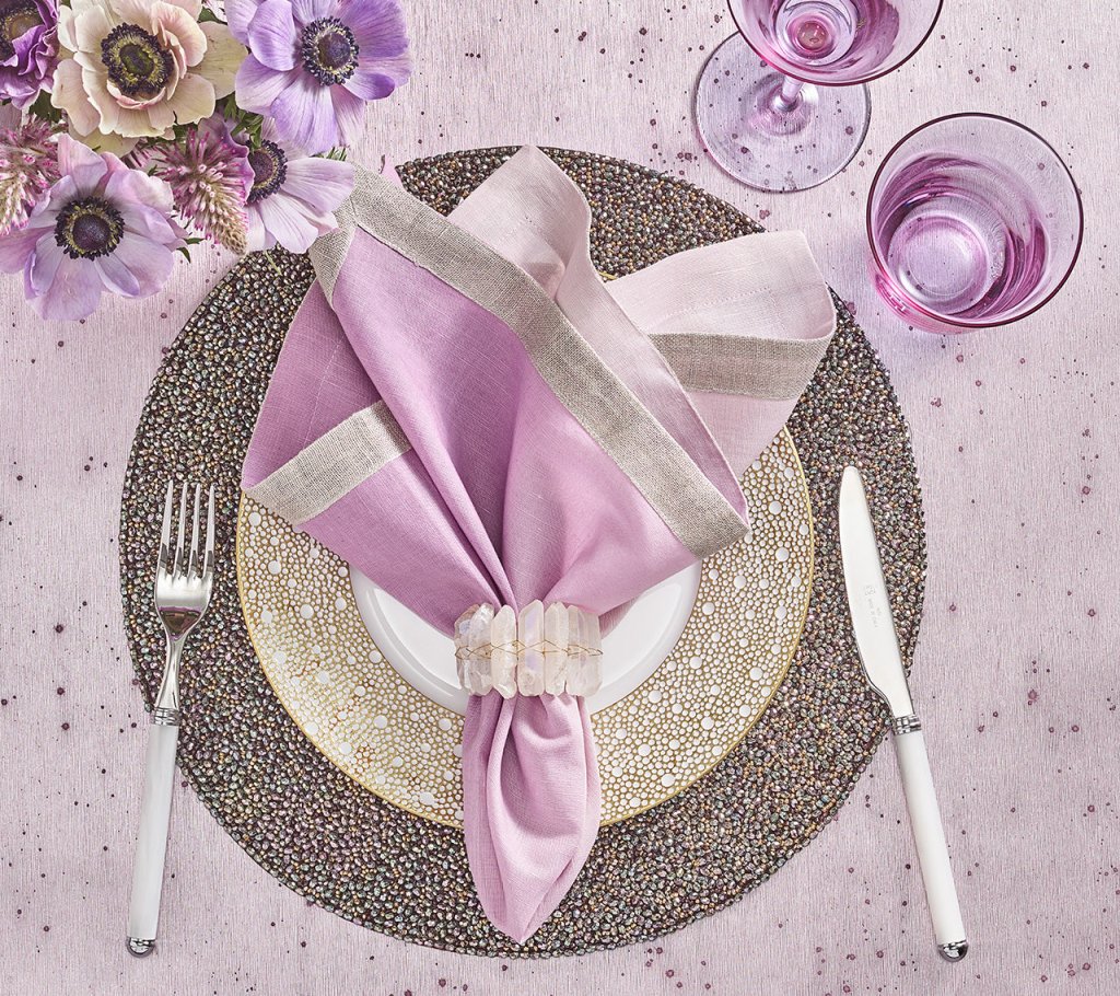Lilac Dip Dye Napkins Set of 4 - Premium Cotton Decorative Table Linens for Wedding, Party & Home Dining Decor