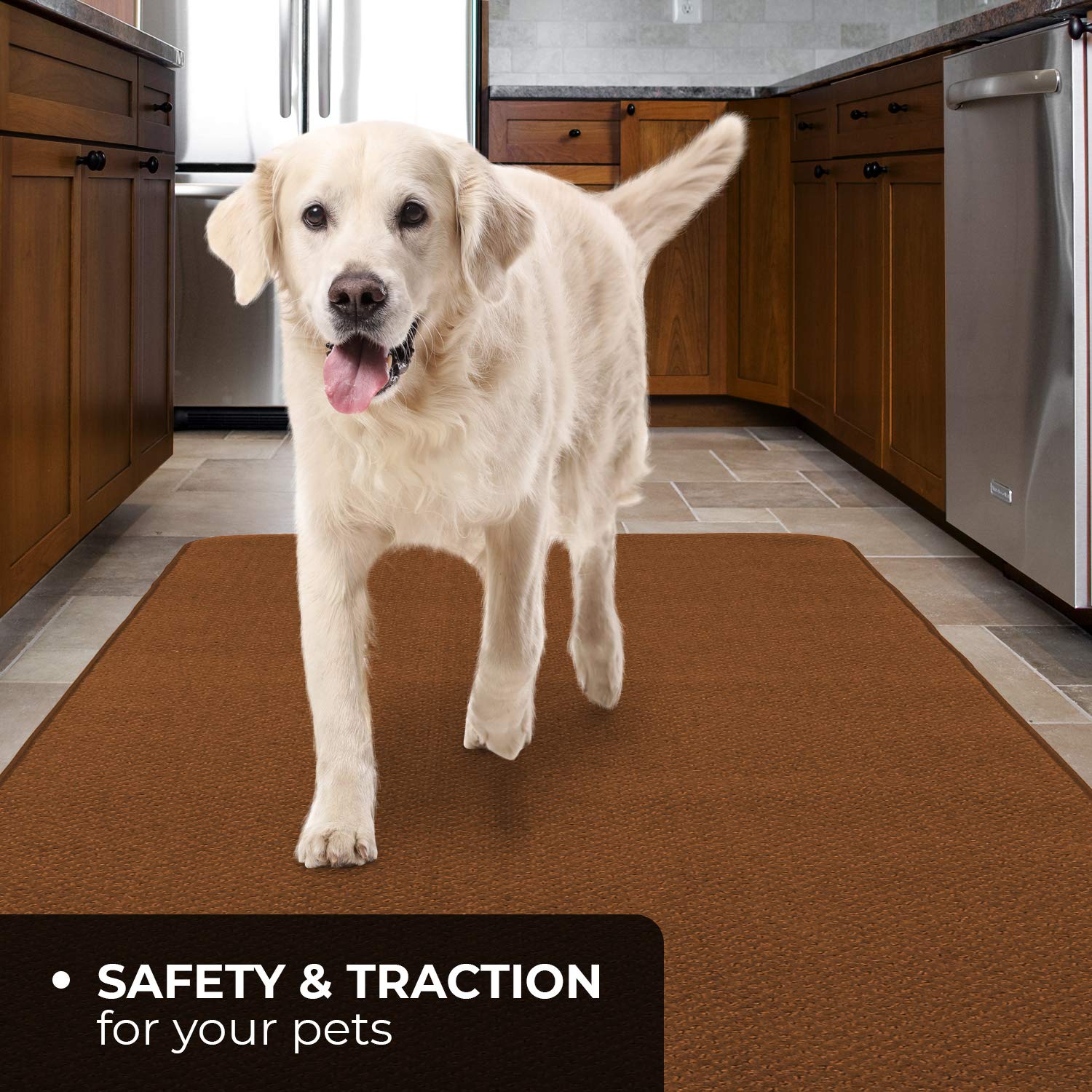 Non-Slip Carpet Runner - Toffee Brown - 8ft x 36in - Skid-Resistant Floor Mat for Hallways, Stairs & High Traffic Areas - Home Safety & Decor