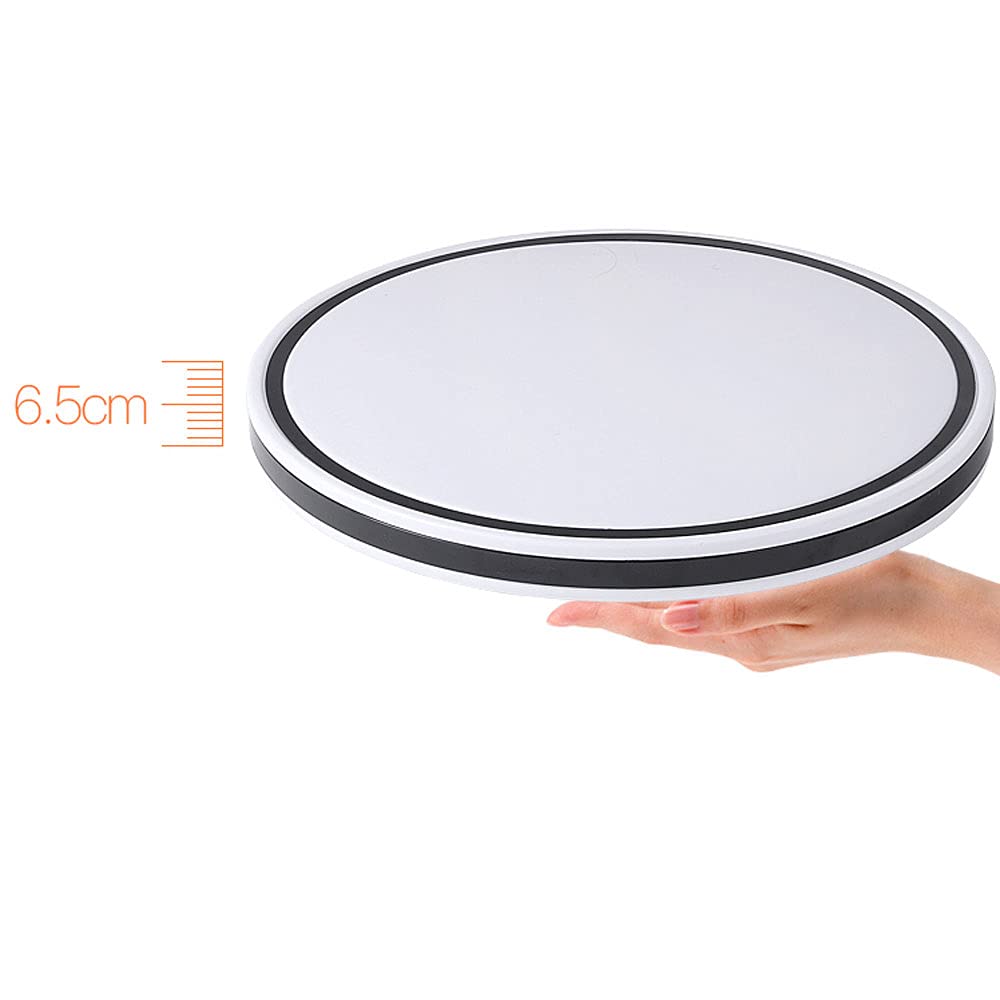 Ultra-Thin Round LED Ceiling Light - Tri-Tone Dimmable Energy Saving Flush Mount Light for Dining Room, Bedroom, Hallway & Balcony | Modern Embedded Installation Close to Ceiling Lighting Fixture