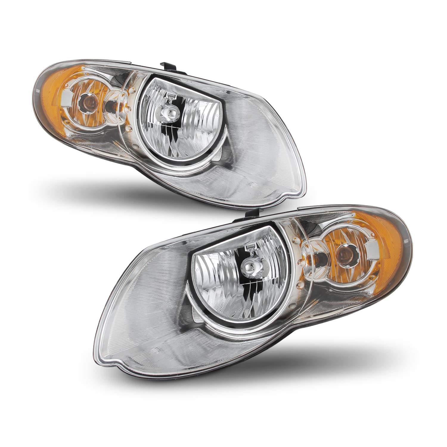 AKKON Replacement Headlights for 2005-2007 Chrysler Town & Country - OE Style Crystal Clear Headlight Housing Assemblies - Perfect for Night Driving & Foggy Conditions