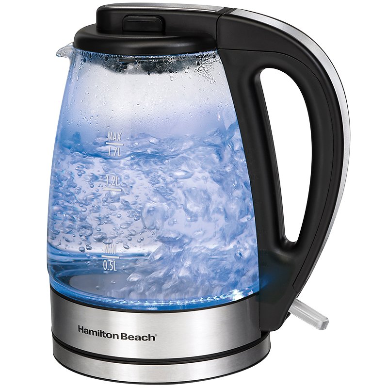 Hamilton Beach 1.7L Cordless Electric Kettle - Fast Boiling, Auto Shut-Off & Boil-Dry Protection - Perfect for Tea, Coffee & Instant Meals - 40865C