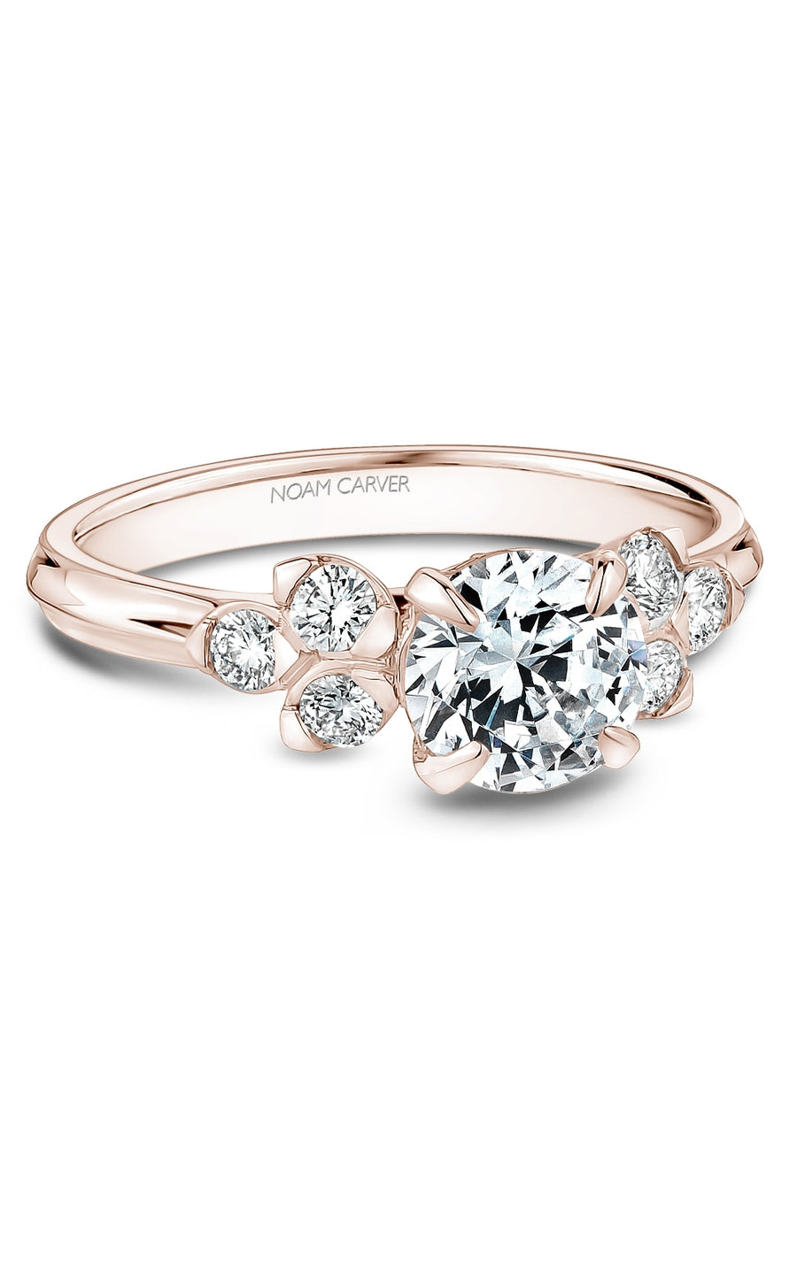 Noam Carver B512 01RA Diamond Engagement Ring for Women - 14K White Gold Bridal Wedding Band, Perfect for Proposals, Anniversaries & Special Occasions
