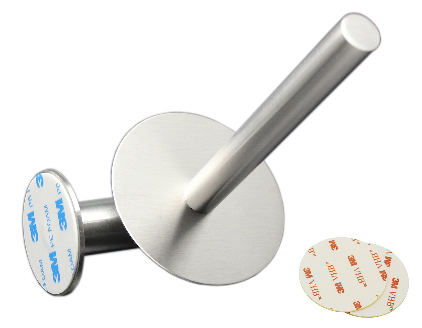 WILIFDOM Self-Adhesive Vertical Toilet Paper Holder - Brushed Stainless Steel (SUS 304) Wall Mount Bathroom Tissue Dispenser - Perfect for Small Bathrooms, RV, and Lavatory Spaces