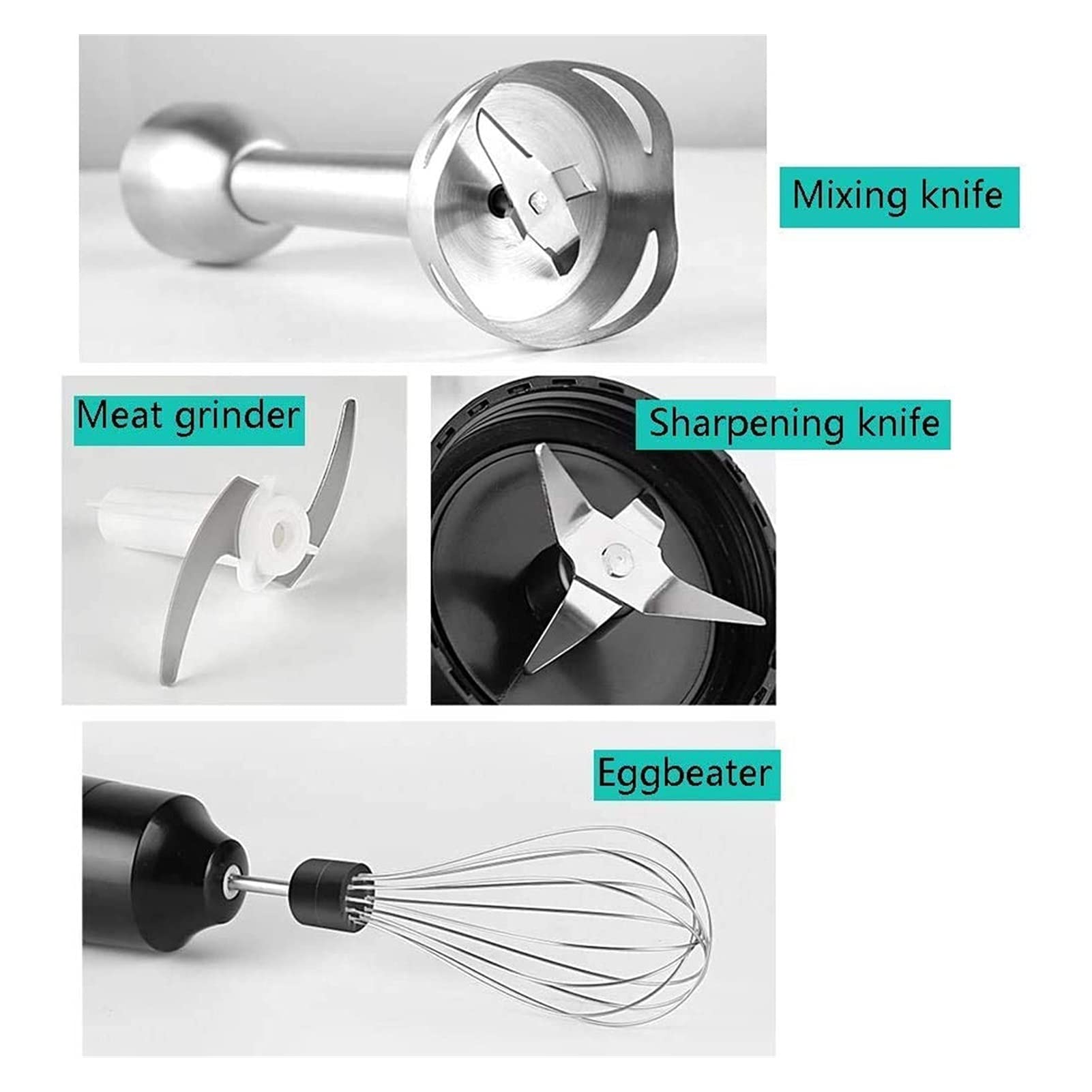800W 5-in-1 Immersion Hand Blender Set with Chopper, Milk Frother & Egg Whisk - Powerful Electric Stick Blender for Smoothies, Soups, Sauces - Perfect for Kitchen, Baby Food & Meal Prep