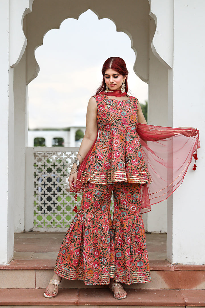 Elegant Pragati Gharara Suit Set for Women | Traditional Pakistani Bridal Wear | Perfect for Weddings, Festivals & Special Occasions