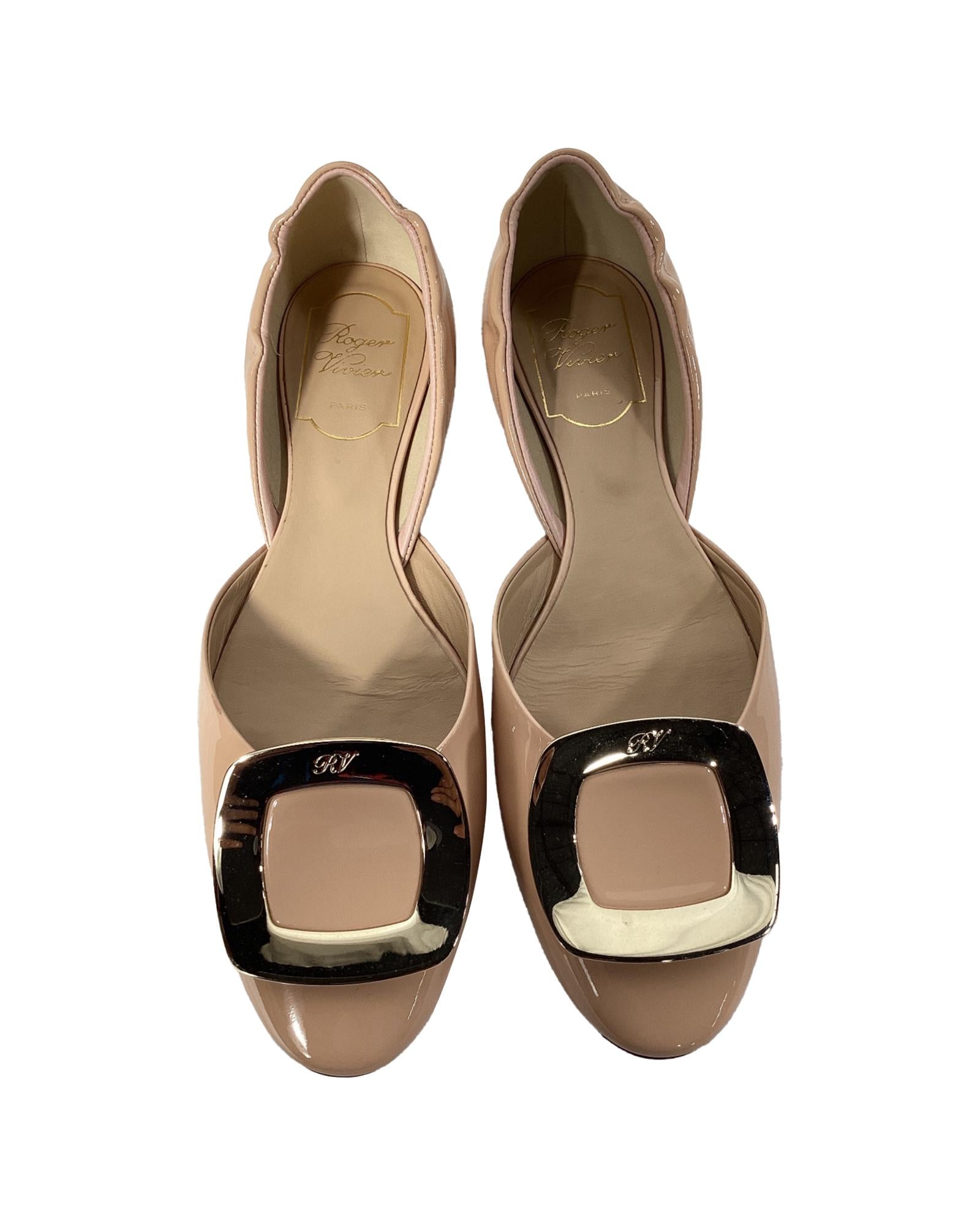 Stylish Buckle Embellished Patent Leather Ballet Flats for Women - Comfortable Pointed Toe Shoes for Work, Office & Casual Wear