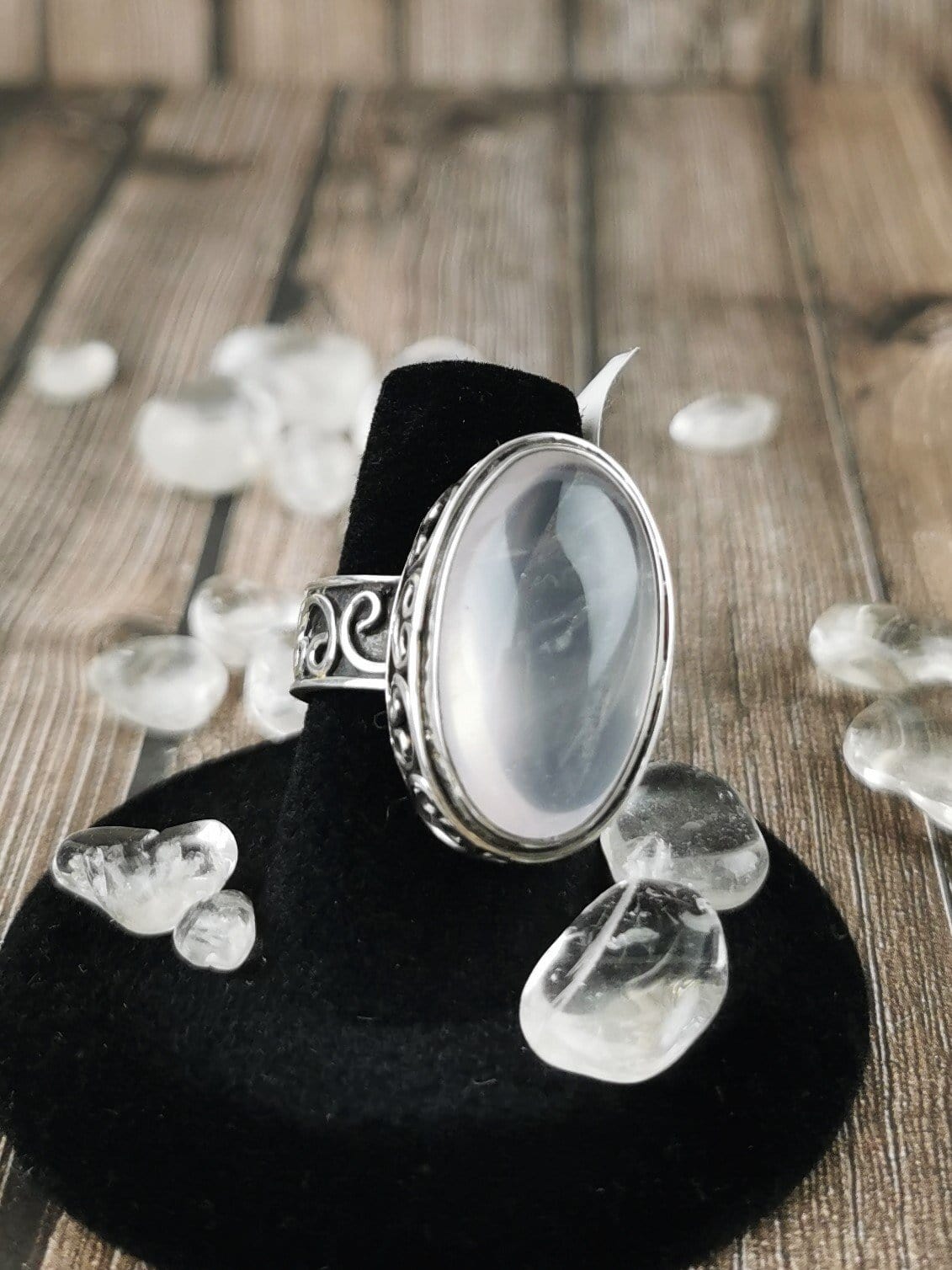 Chunky Rose Quartz Ring for Women - Size 7.5 - Healing Crystal Jewelry for Love & Positive Energy - Perfect for Meditation, Gifts & Everyday Wear