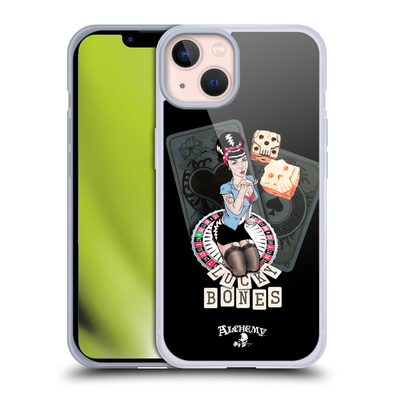 Alchemy Gothic Lucky Bones iPhone 13 Case - Officially Licensed Soft Gel Cover for Women | Head Case Designs | Perfect for Gothic Fashion & Daily Protection