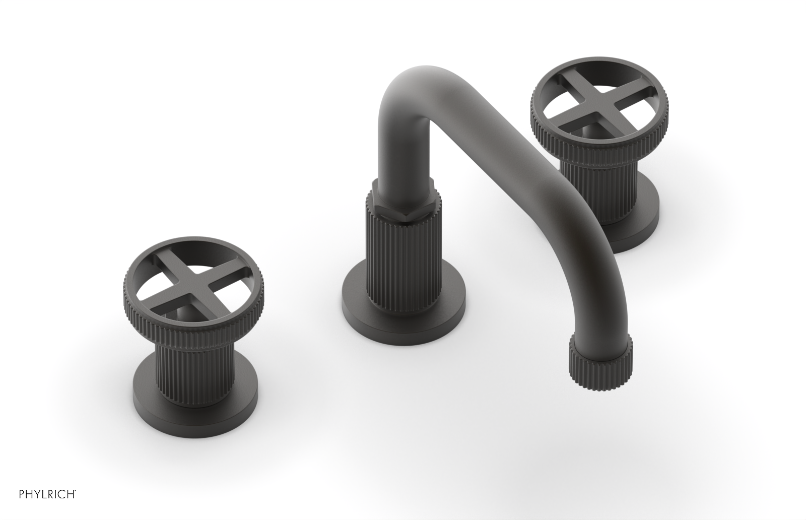DUSTRIE Widespread Bathroom Faucet - Cross Handle Design, Grooved 370 03 - Perfect for Modern Bathroom Sinks and Vanities
