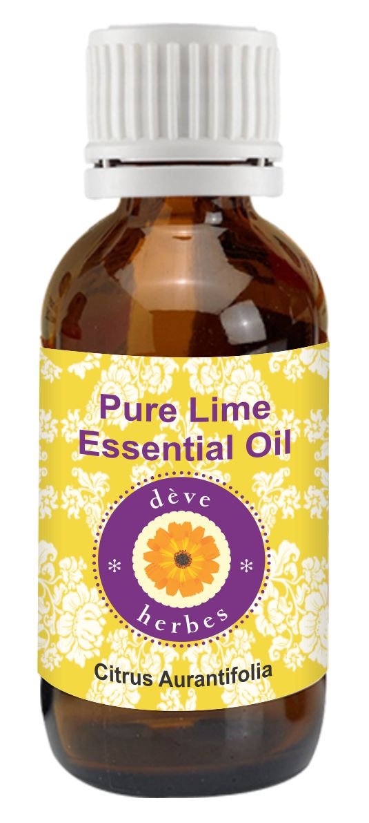 Deve Herbes Pure Lime Essential Oil (Citrus aurantifolia) 30ml - 100% Natural, Steam Distilled for Aromatherapy, DIY Skincare & Home Cleaning