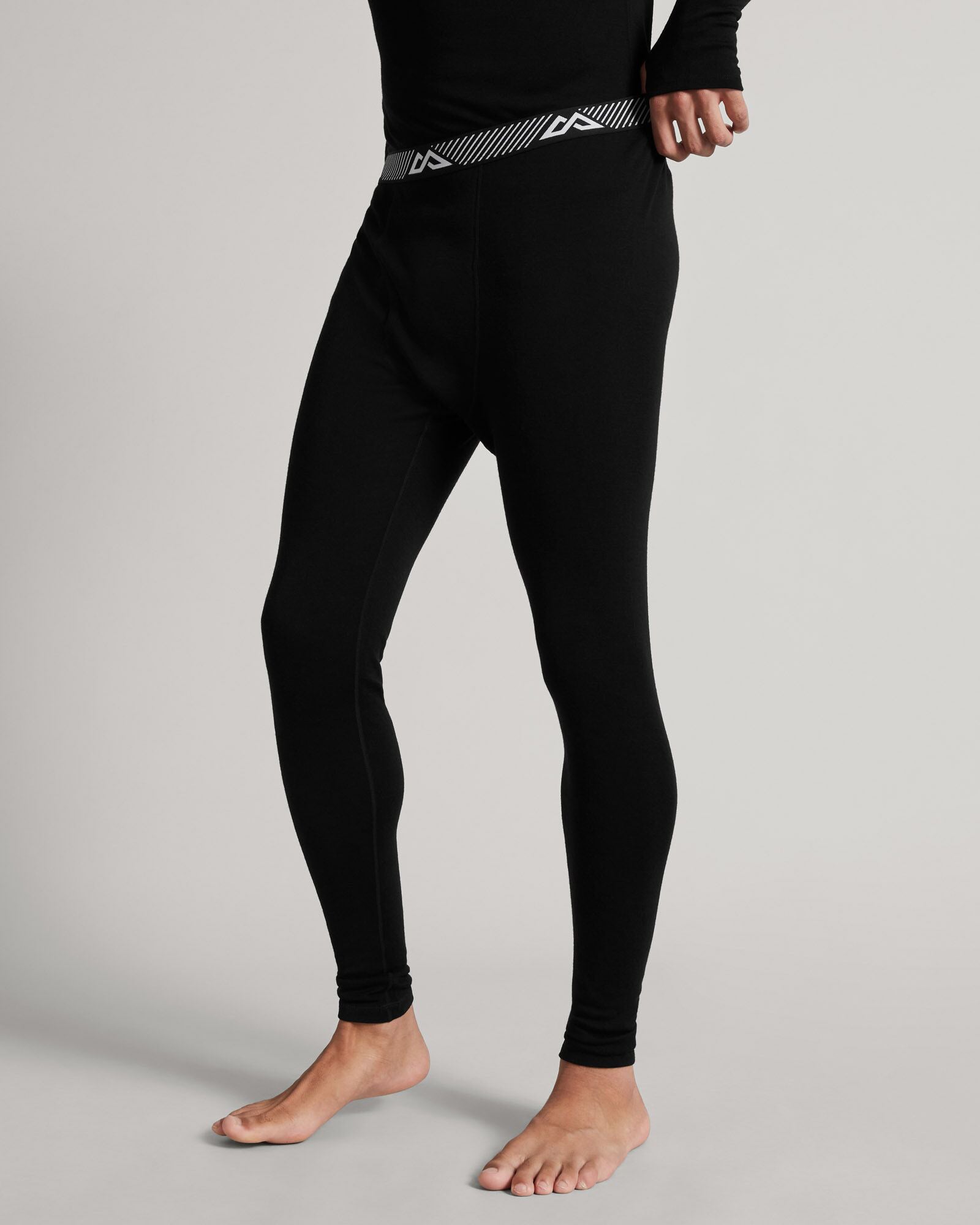 Premium KMD Merino Wool Base Layer Long John Pants for Men - Black | Warm Thermal Underwear for Winter Sports, Hiking & Cold Weather Activities