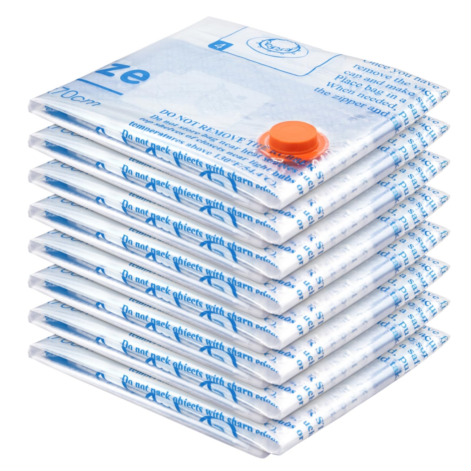 8 Medium Vacuum Storage Bags - Space Saving Airtight Compression Sealer Bags for Clothes, Pillows, Comforters, Blankets & Bedding | Perfect for Travel, Moving & Seasonal Storage