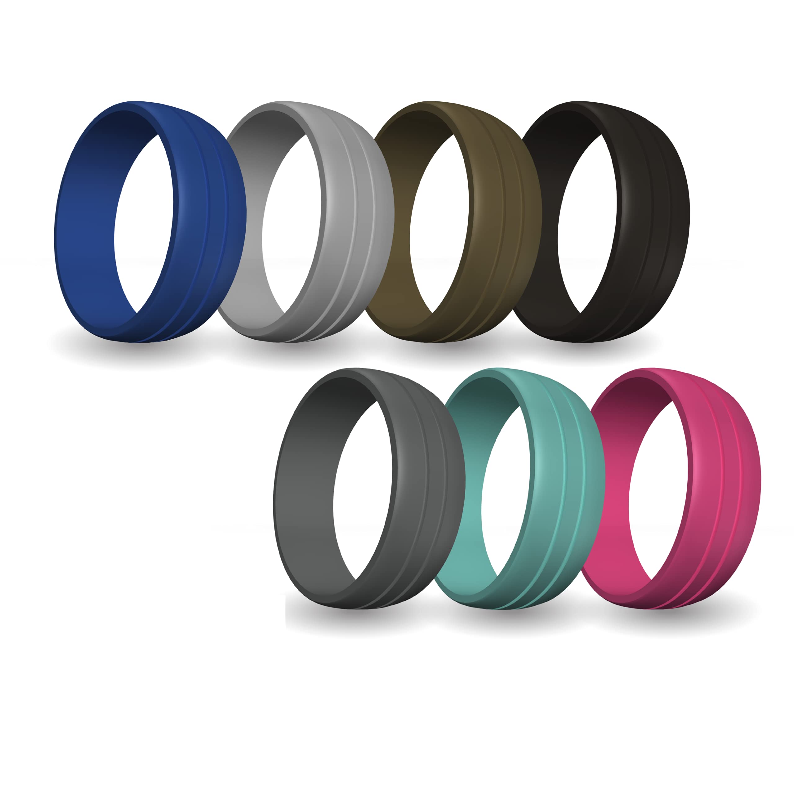 Custom Laser Engraved Wildfire Silicone Wedding Rings for Men & Women - Personalized Couple Bands with Engraving - Durable Rubber Engagement Ring for Outdoor Activities, Gym Workouts and Water Sports