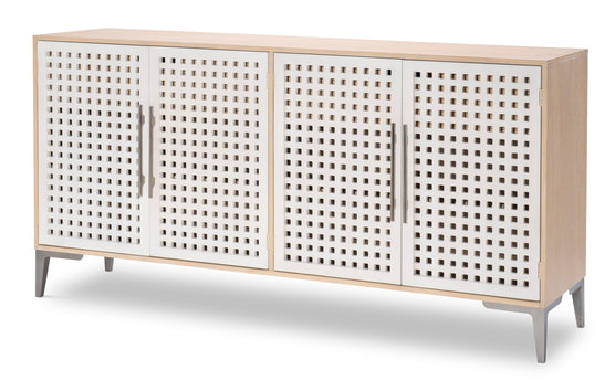 Biscayne Beige Credenza - Modern Wood Buffet Cabinet for Dining Room, Living Room & Entryway Storage | Stylish Home Furniture for Organizing Dishes, Linens & Decor