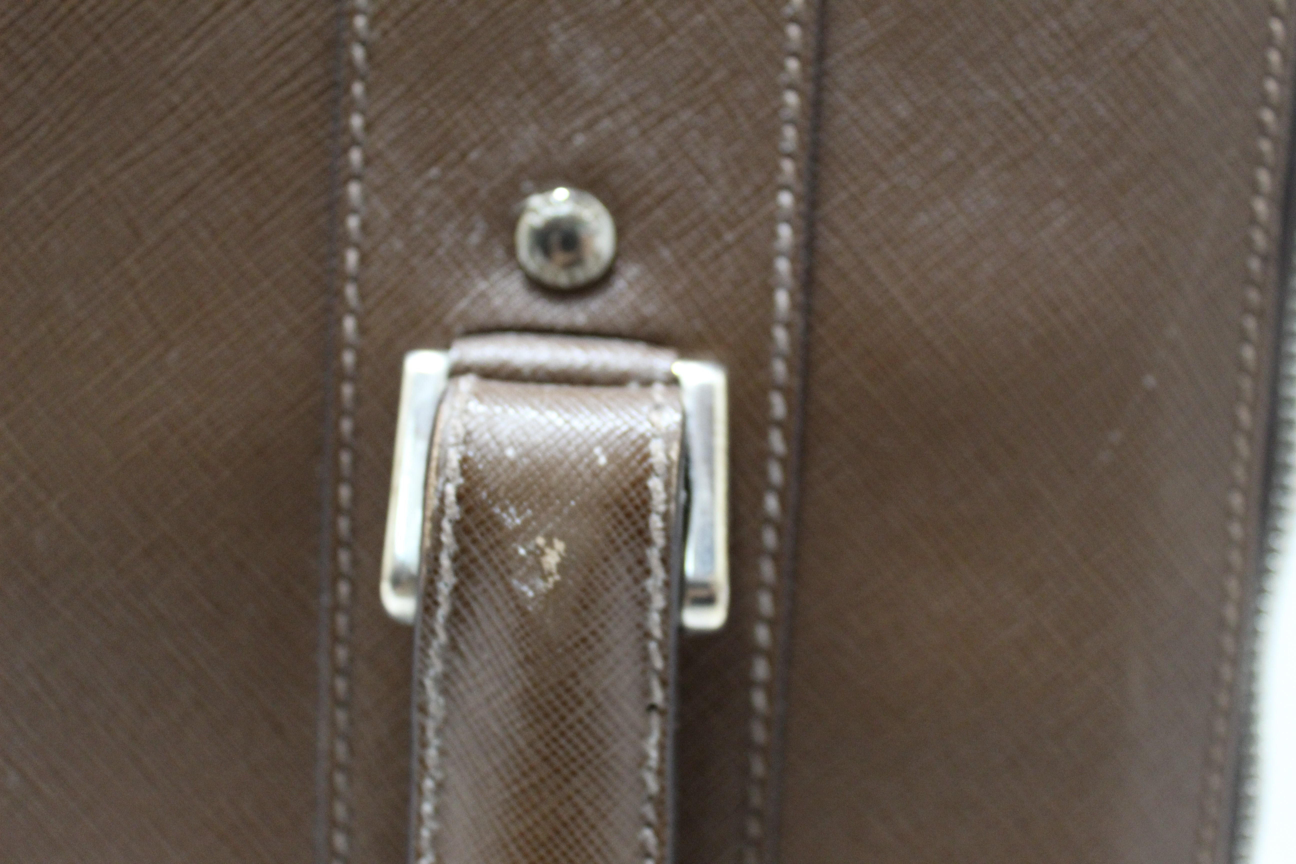 Authentic Prada Brown Saffiano Leather Carry-On Luggage with Wheels - Premium Rolling Suitcase for Business Travel & Vacation