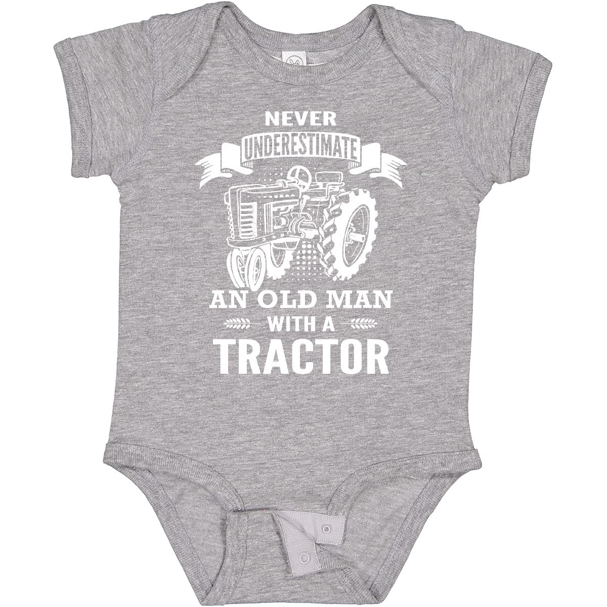 Inktastic Old Man Tractor Baby Bodysuit - Funny Farm-Themed Cotton Onesie for Newborns & Infants - Perfect for Farm Lovers, Baby Showers & First Birthday Gifts