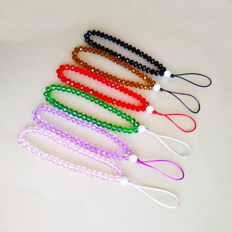 Sparkling Crystal Beaded Phone Lanyard Wrist Strap - Kawaii Anti-Lost Phone Charm Keychain for Women & Girls (Purple) | Perfect for Phone Security, Fashion Accessory & Gift Giving